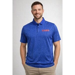 Majestic Cool Base MLB Chicago Cubs‎ Royal Blue Polo Shirt XL